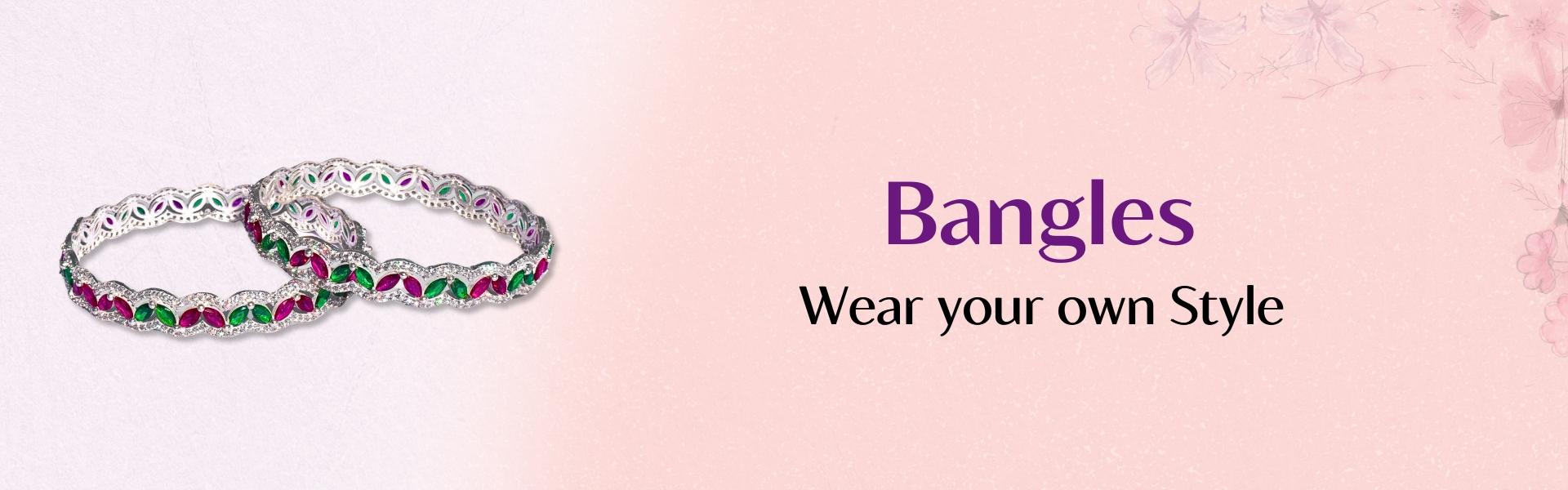 SATLAA Silver Bangles - Handcrafted Sterling Silver Bangles for Men & Women
