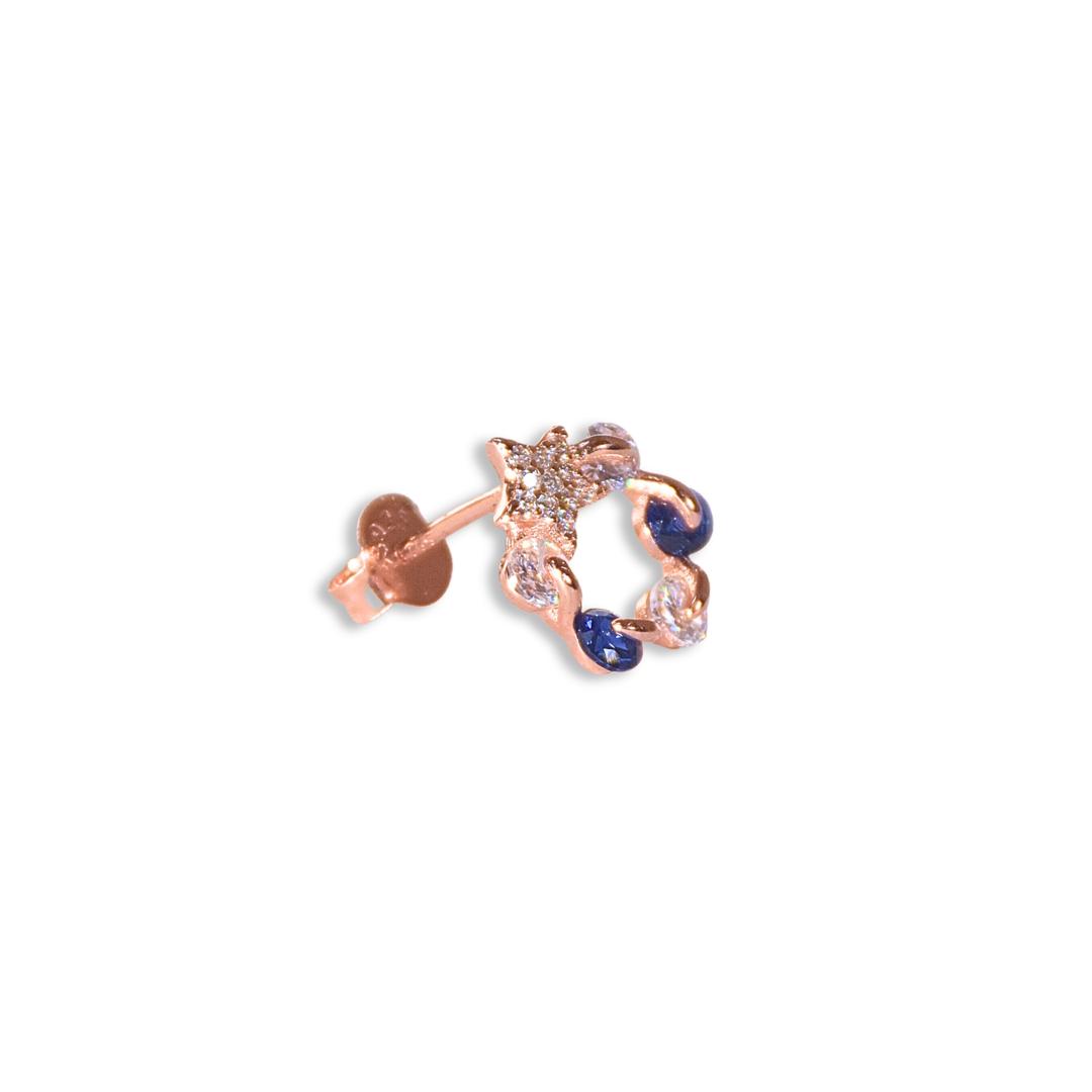 Rose Gold Twinkling Star Stud Earrings 1