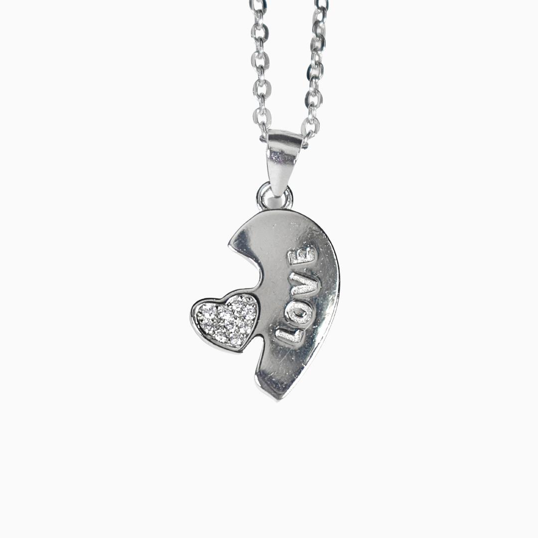 Silver Couple Heart Pendant (Pack of 2) 2