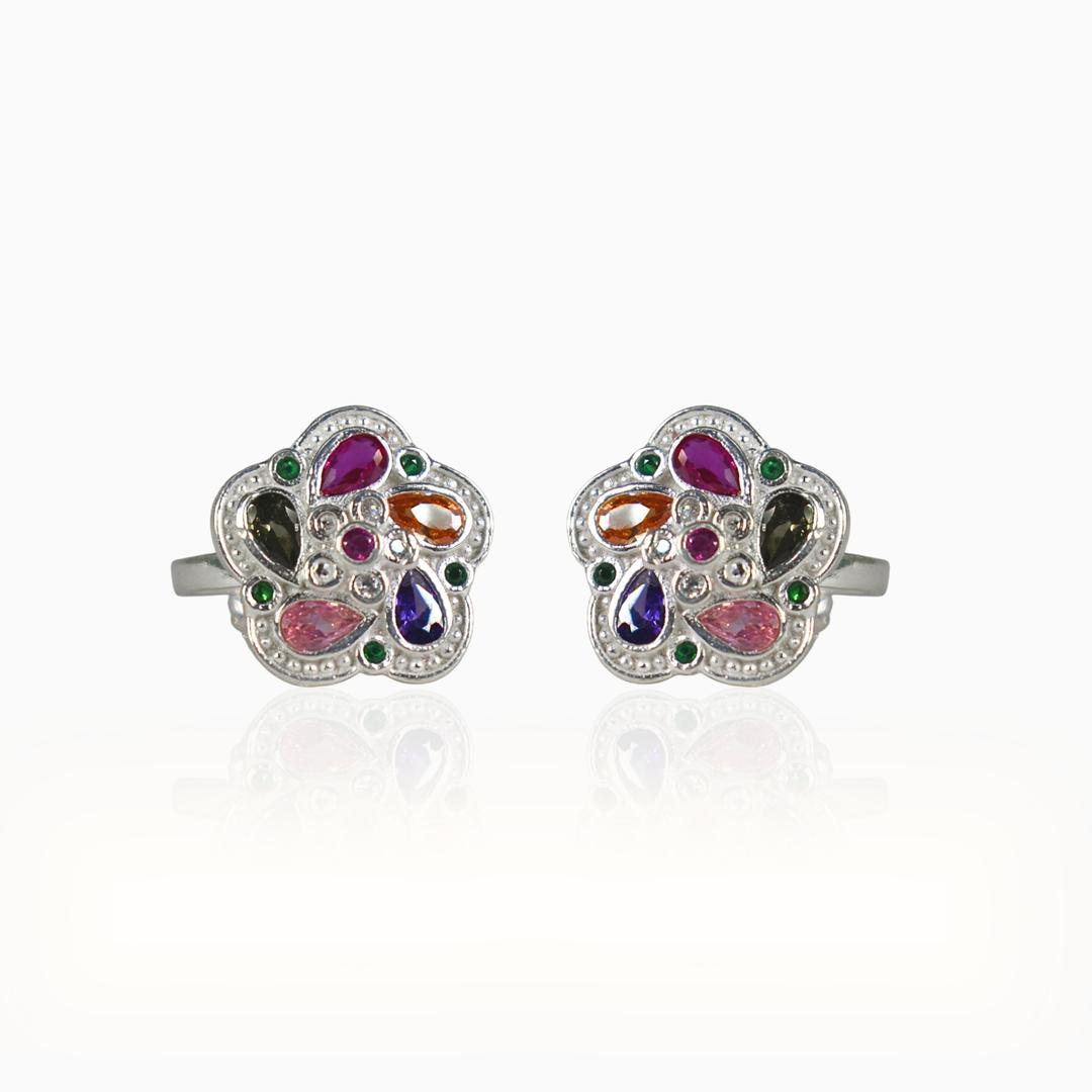 Silver Stone Toe Ring 0