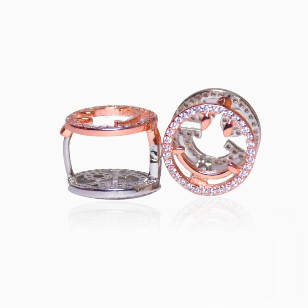 Rose Gold Smiley Hoop Earrings 0
