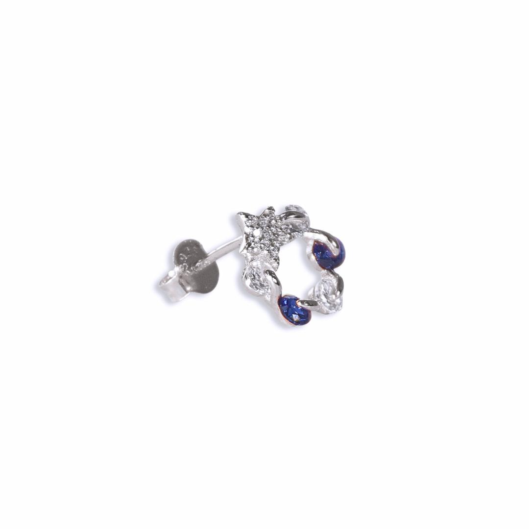 Silver Twinkling Star Stud Earrings 1