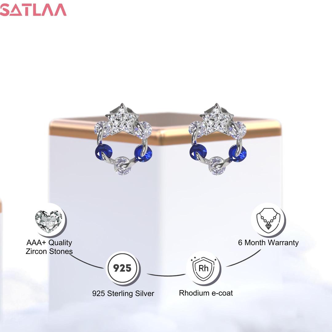 Silver Twinkling Star Stud Earrings 3