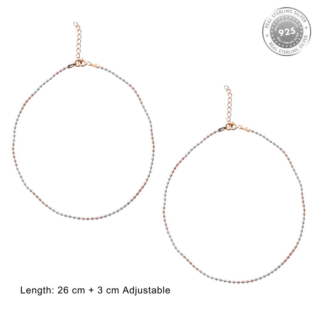 Ball Chain Rose Gold Adjustable Anklet For Women & Girls 3