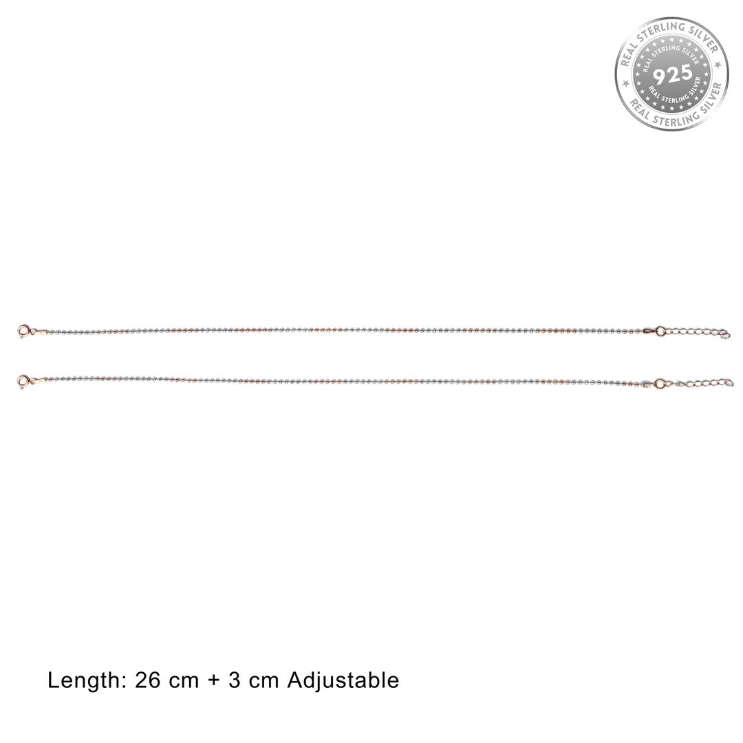 Ball Chain Rose Gold Adjustable Anklet For Women & Girls 1