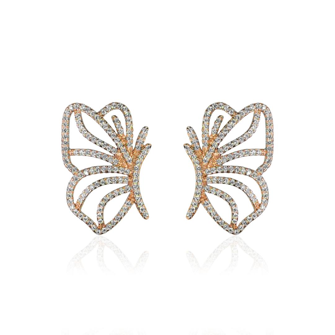 Rose Gold Butterfly Wings Stud for Women & Girls 0