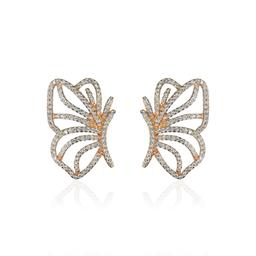 Rose Gold Butterfly Wings Stud for Women & Girls