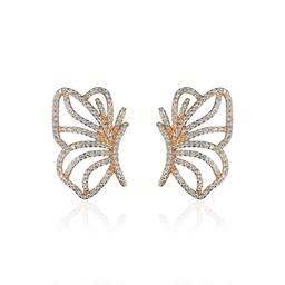 Rose Gold Butterfly Wings Stud for Women & Girls