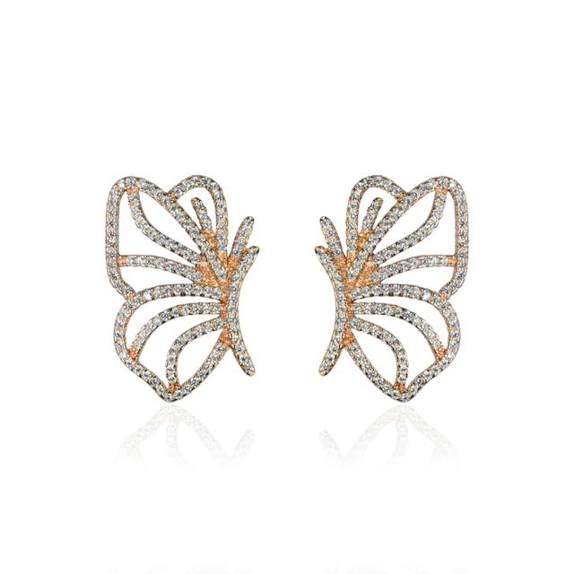 Rose Gold Butterfly Wings Stud for Women & Girls