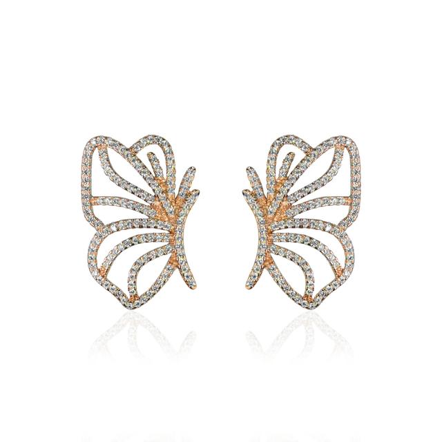 Rose Gold Butterfly Wings Stud for Women & Girls