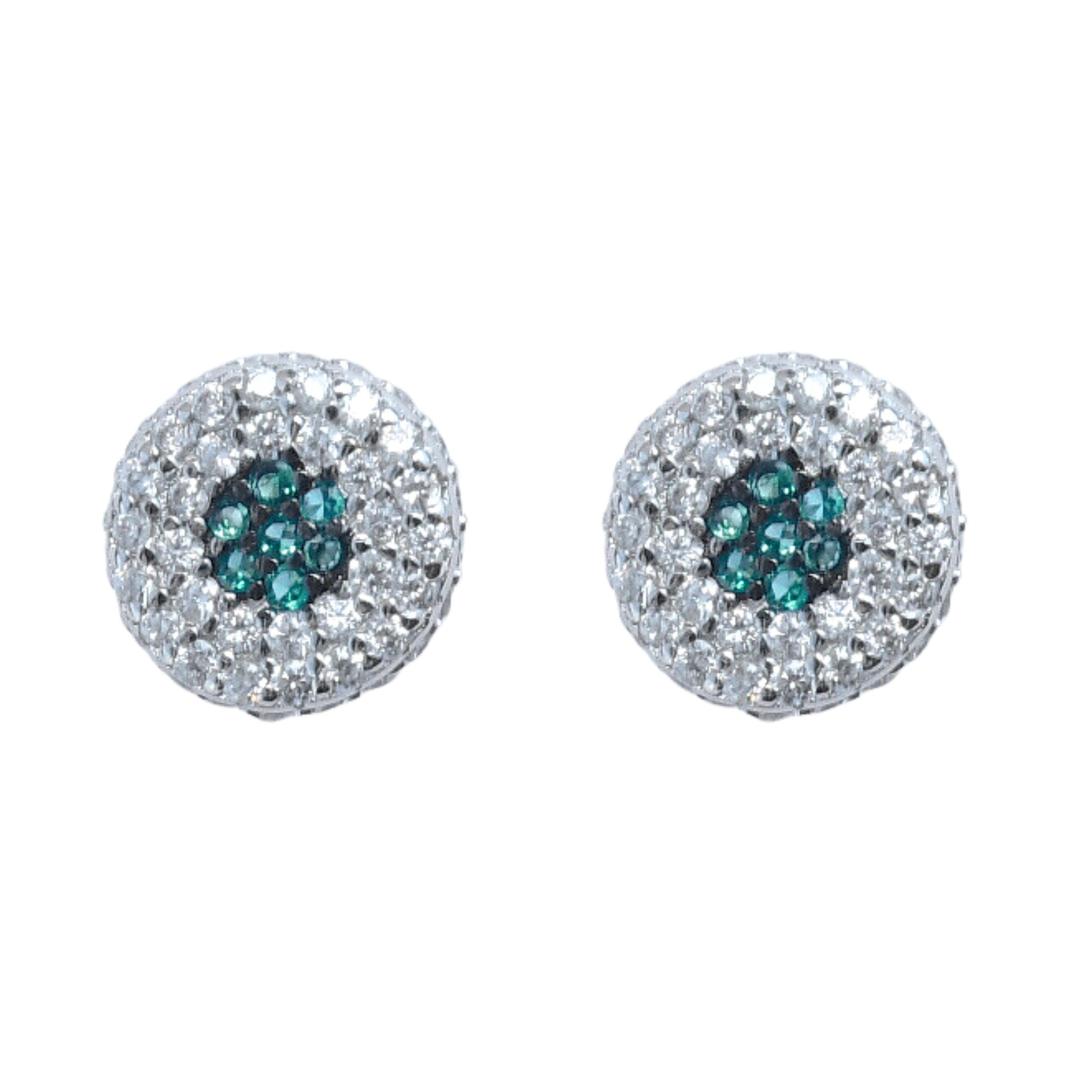 Vintage Green Diamond Stud Earrings 0