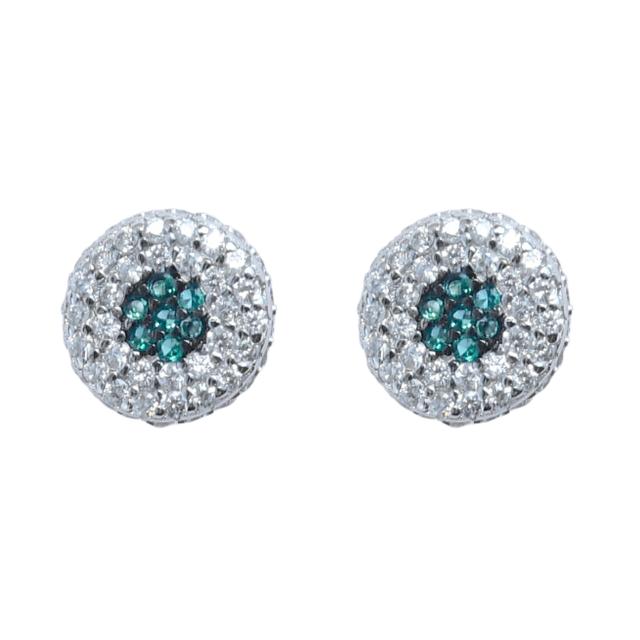 Vintage Green Diamond Stud Earrings