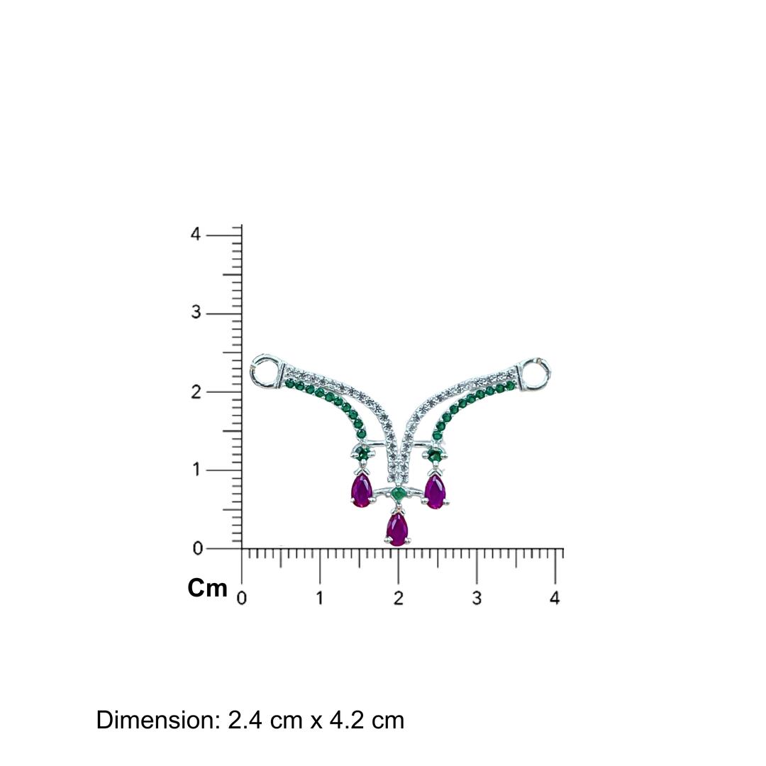 Silver Mangalsutra with Emerald and Crystal Embellishments Women 3