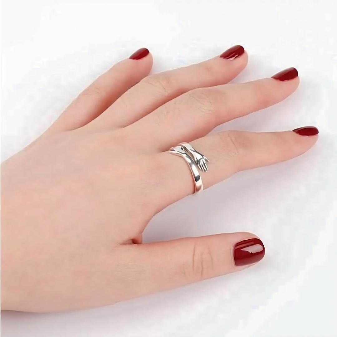 Silver Adjustable Hug Ring 1