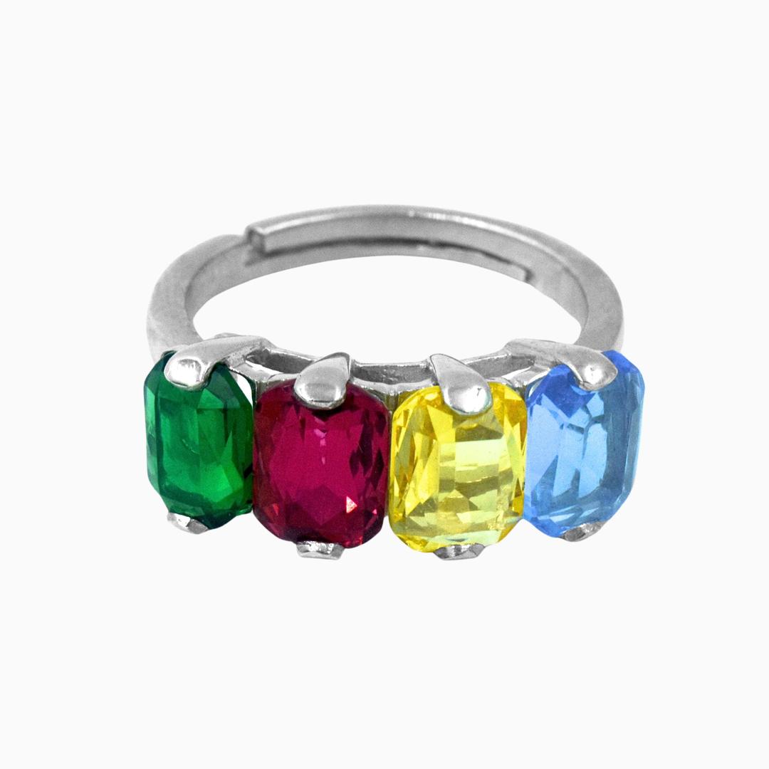 925 Silver Infinity Stone Adjustable Ring for Women and Girls 0