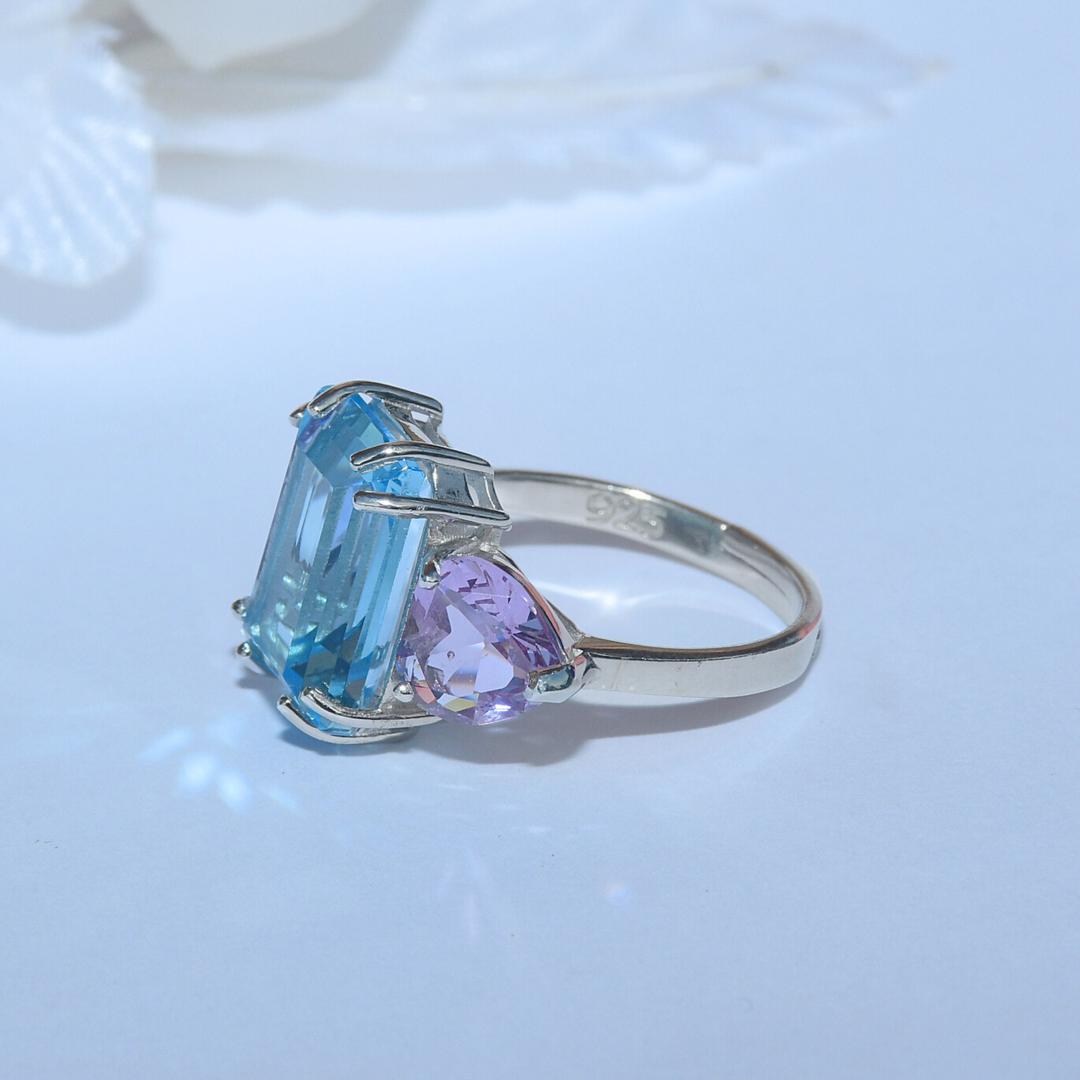 Purple Stone Adjustable Ring for Women and Girls 3