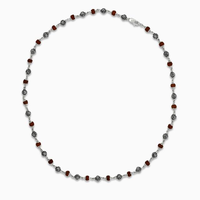 Silver Rudraksha Mala for Mens