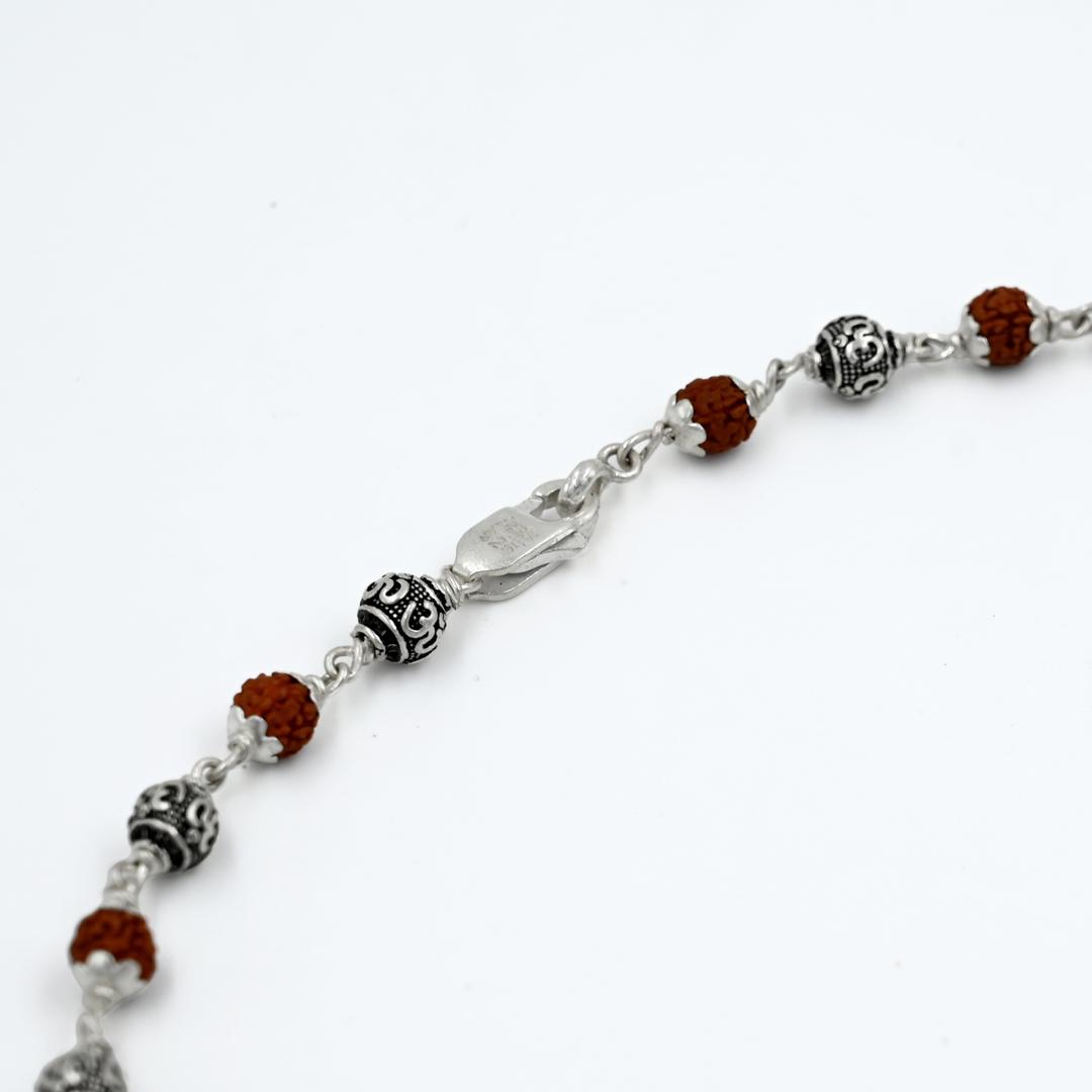 Silver Rudraksha Mala for Mens 5