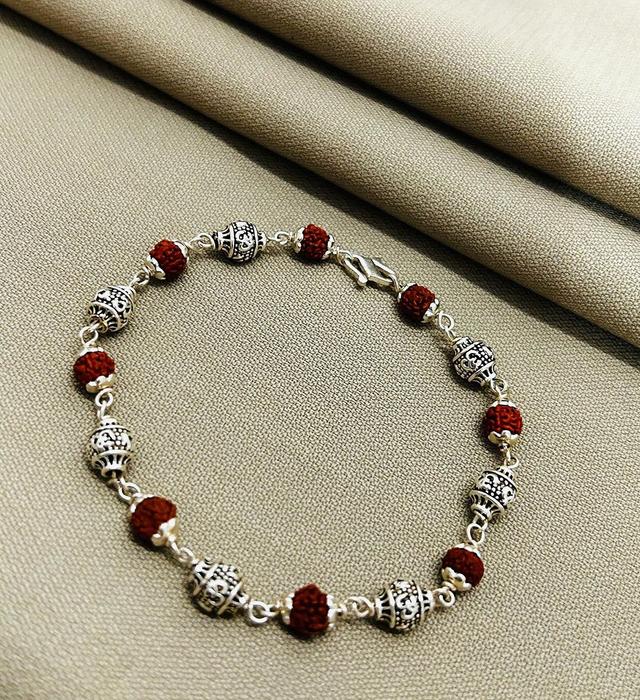 Silver Rudraksha Bracelet for Unisex