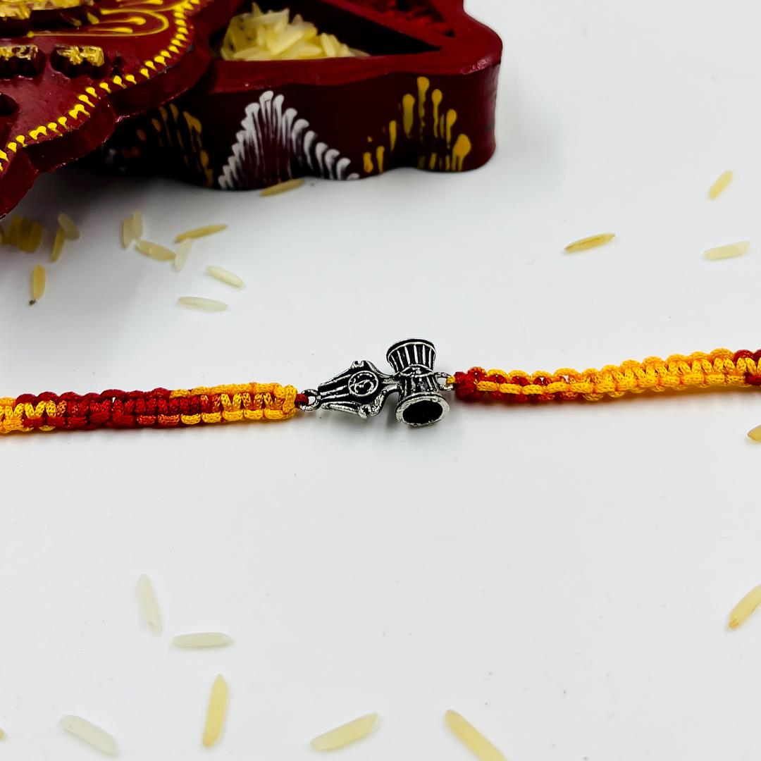 Silver Trishul with Damroo Rakhi 1