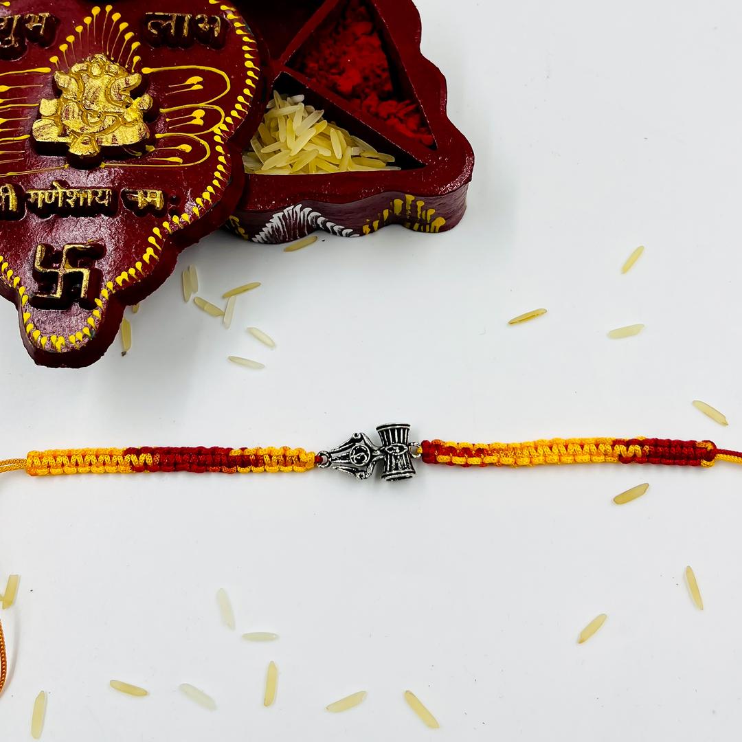 Silver Trishul with Damroo Rakhi 2