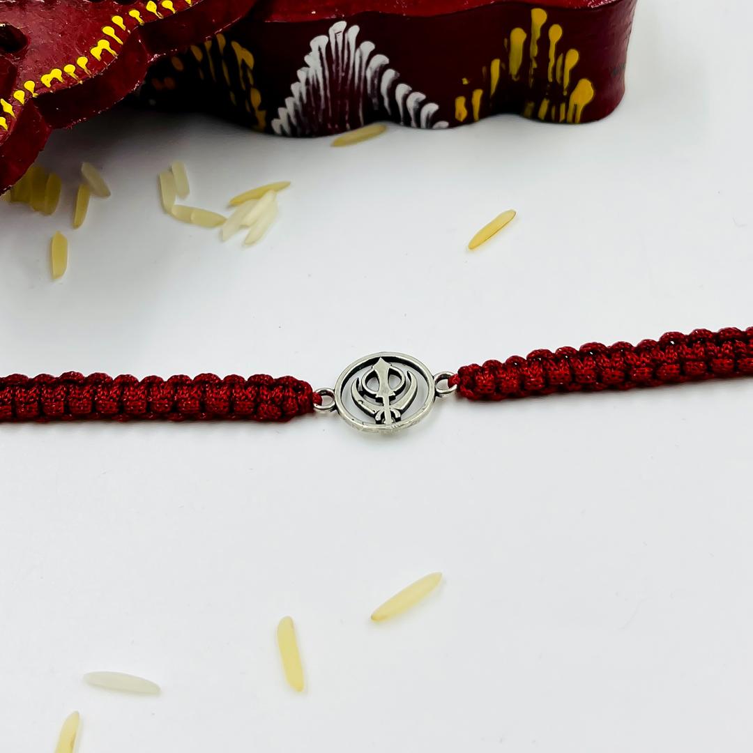 Silver Punjabi Khanda Rakhi 1