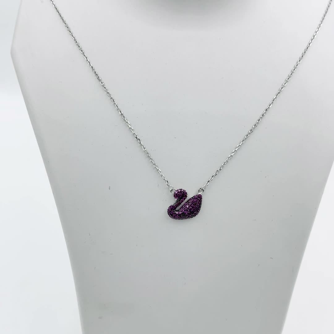 Swan Purple Diamond Necklace 4