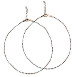 Ball Chain Rose Gold Adjustable Anklet For Women & Girls