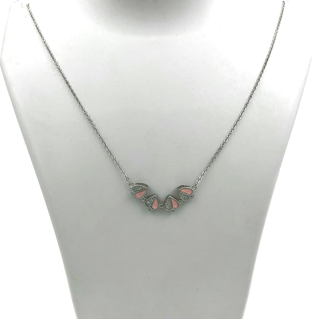 Heart Clover CZ Pendant Necklace 3