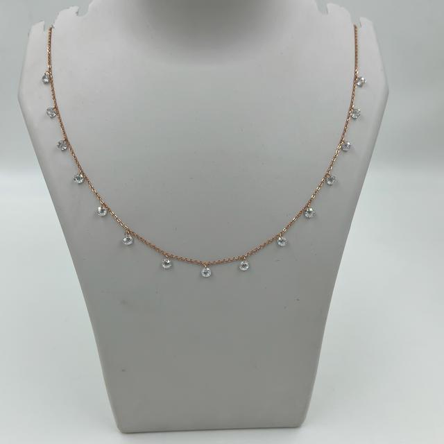 Silver Rose Gold Droplet Necklace