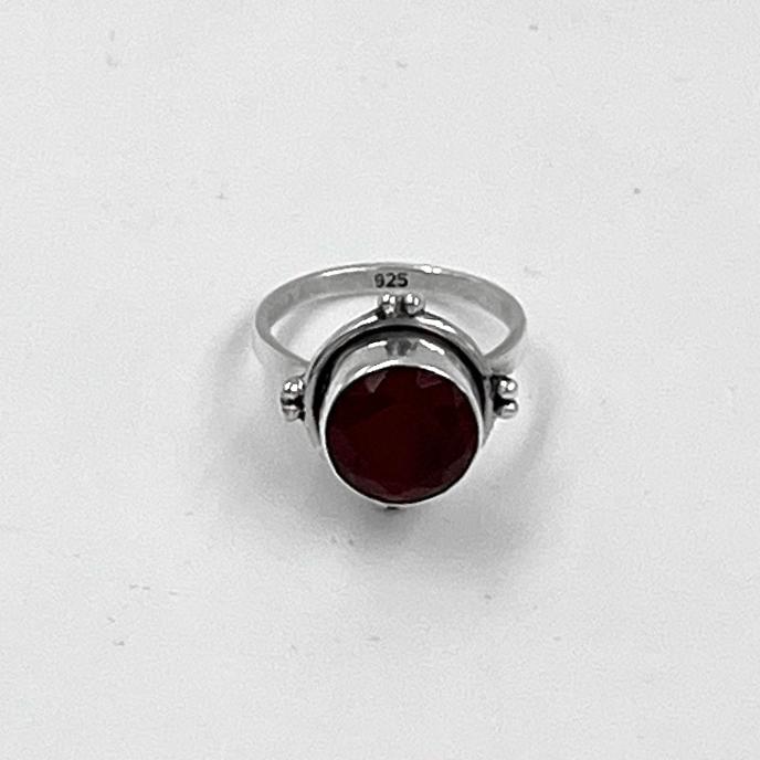 Sterling Silver 925 Ring With Natural Garnet 0