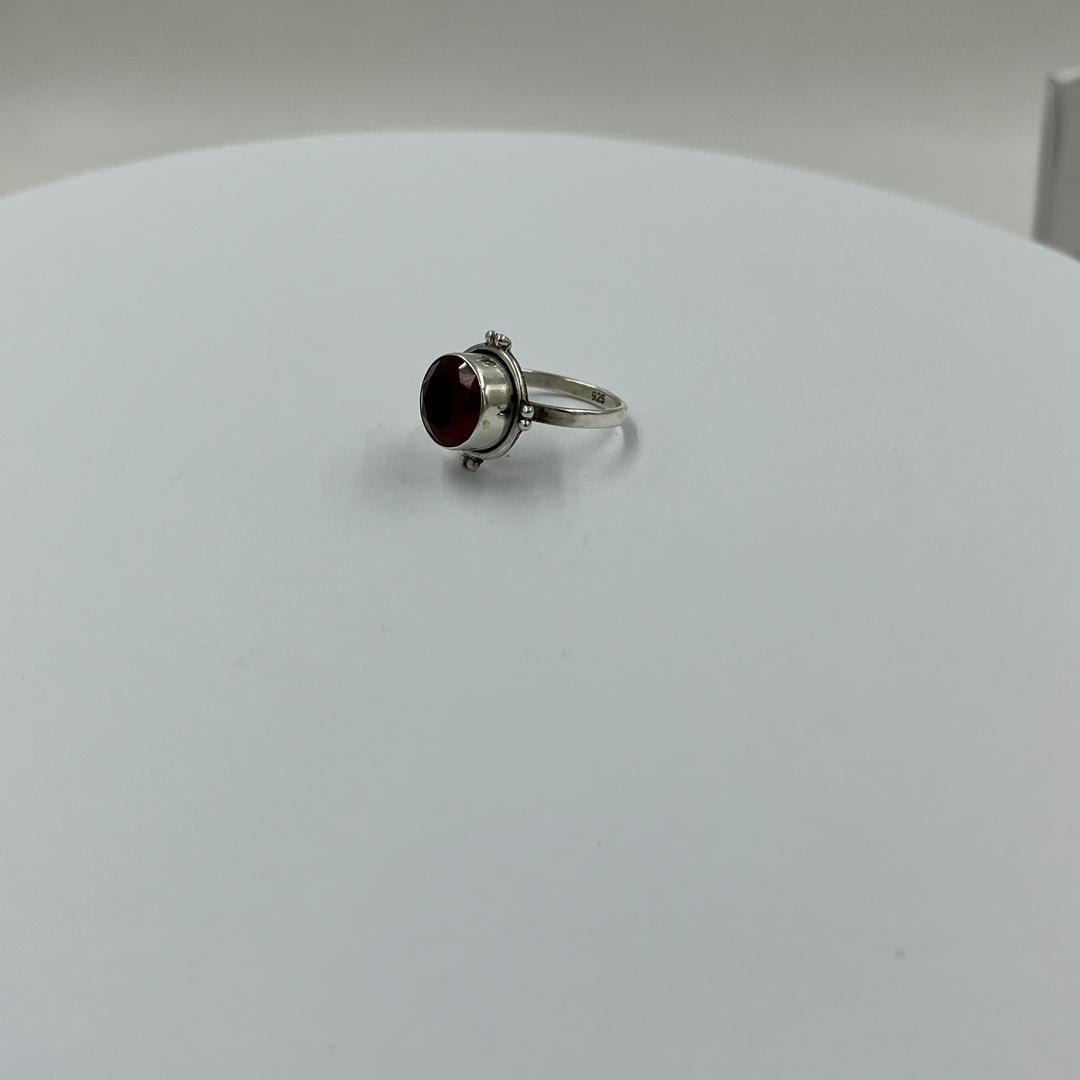 Sterling Silver 925 Ring With Natural Garnet 1