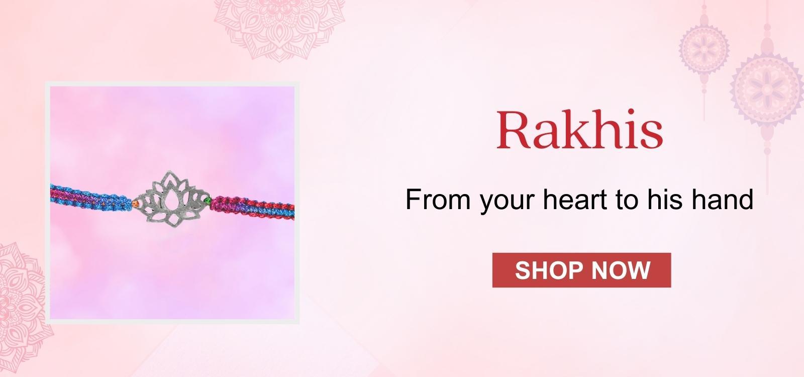 Silver Rakhi - 92.5 Silver, Latest Online Jewelry | Satlaa.