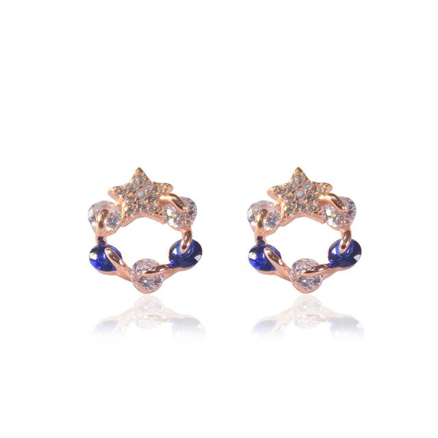 Rose Gold Twinkling Star Stud Earrings