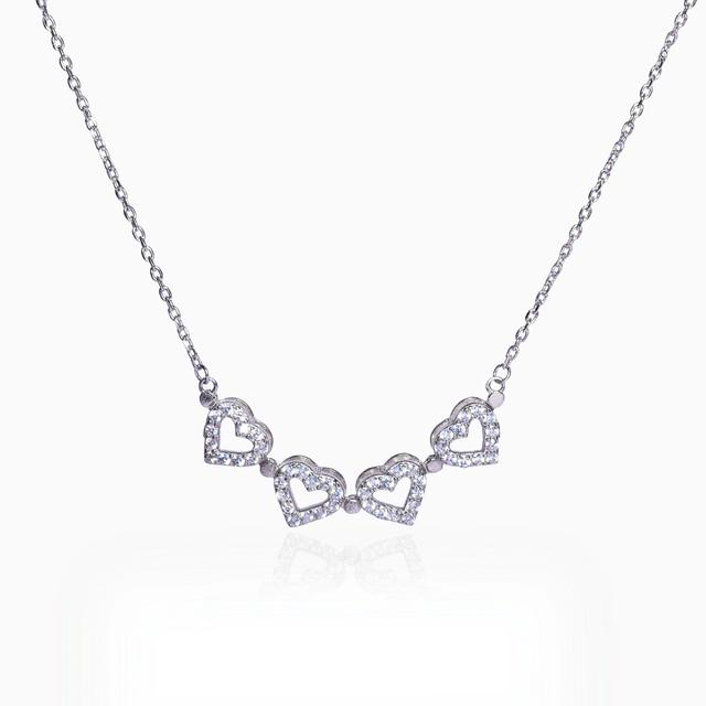 Silver Clover Heart Necklace: Symbol of Love