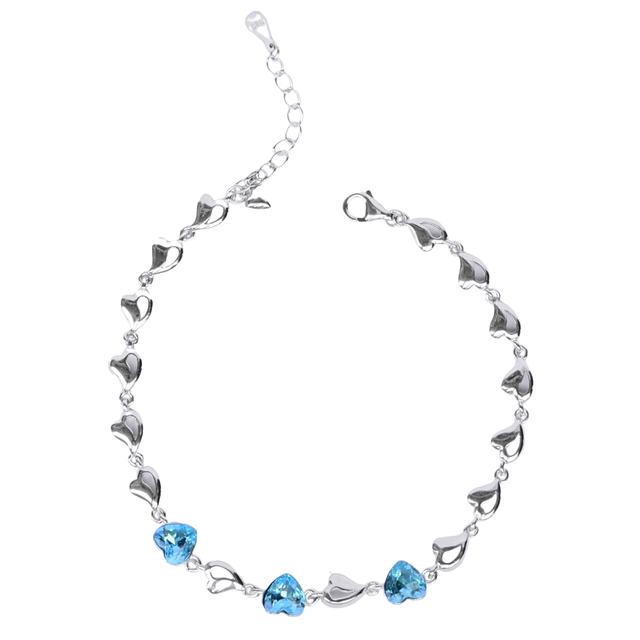 Sapphire Heart Bracelet For Women & Girls