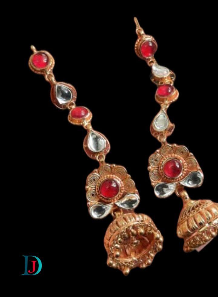 New and Latest Design of Desi Indian Rajasthani Gold Earring 