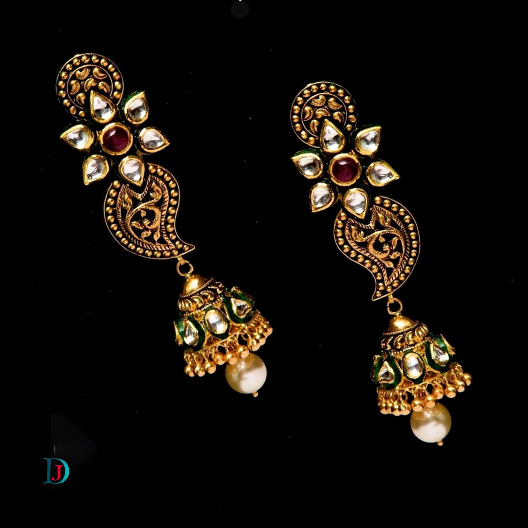 New and Latest Design of Desi Indian Rajasthani Gold Earring 