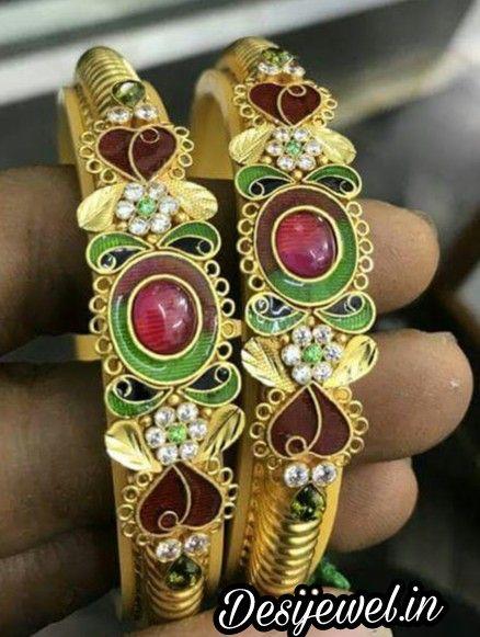 न्यू एंड लेटेस्ट डिजाईन राजस्थानी फैंसी गोल्ड बेन्गल्स/चूडिया 