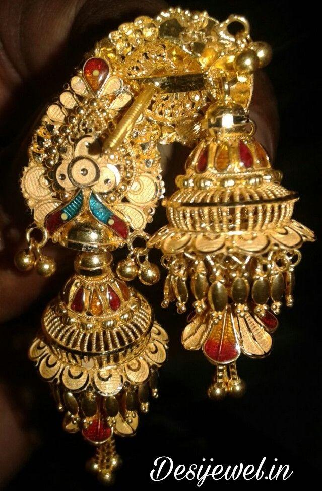 New and Latest Design of Rajasthani fancy gold kaan-jhoomariya 