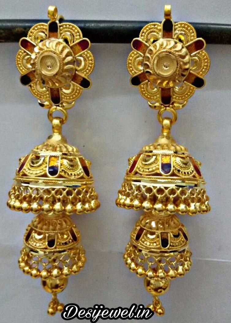 New and Latest Design of Rajasthani fancy gold kaan-jhoomariya 