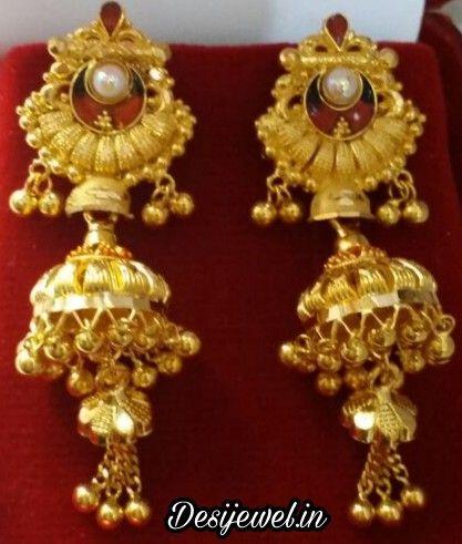 New and Latest Design of Rajasthani fancy gold kaan-jhoomariya 