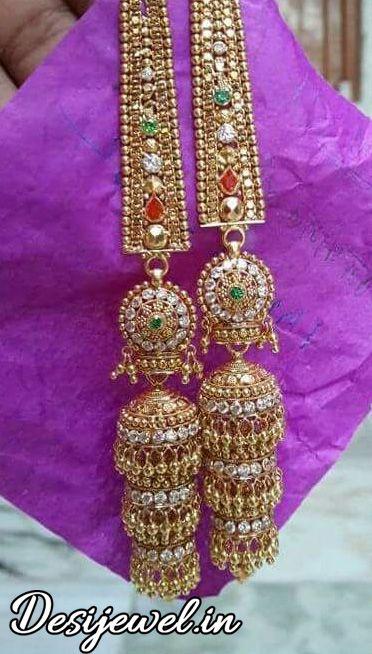 New and Latest Design of Rajasthani fancy gold kaan-jhoomariya 
