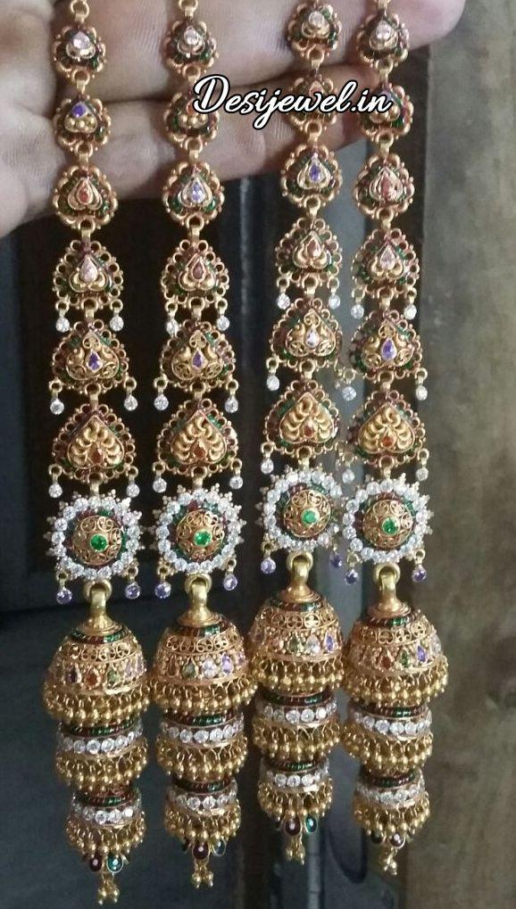 New and Latest Design of Rajasthani fancy gold kaan-jhoomariya 