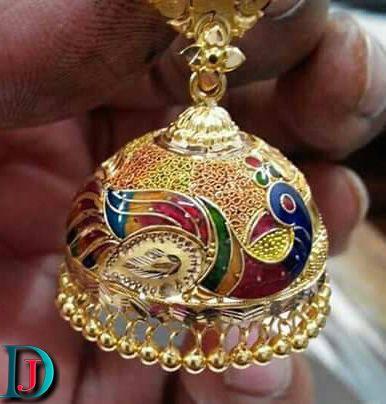 New and Latest Design of Rajasthani fancy gold kaan-jhoomariya 
