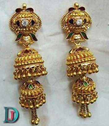 New and Latest Design of Rajasthani fancy gold kaan-jhoomariya 