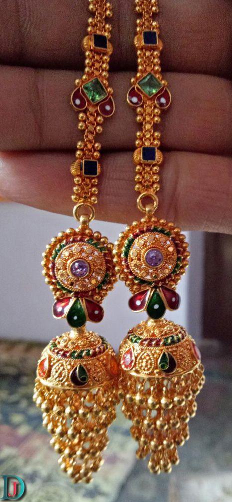 New and Latest Design of Rajasthani fancy gold kaan-jhoomariya 