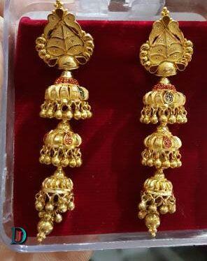 New and Latest Design of Rajasthani fancy gold kaan-jhoomariya 