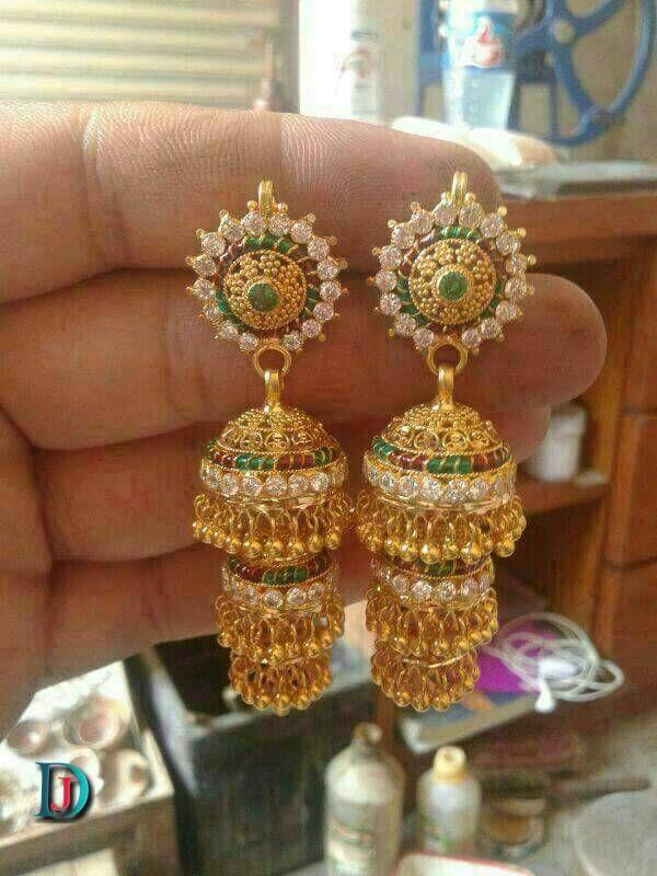 New and Latest Design of Rajasthani fancy gold kaan-jhoomariya 