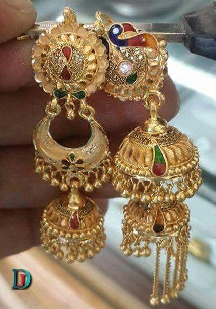 New and Latest Design of Rajasthani fancy gold kaan-jhoomariya 